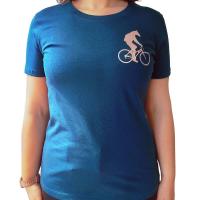 T-SHIRT MATINGOLD BICYCLE-RIDING HORSE PRINT for WOMEN