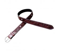 POOL’S WESTERN LEATHER BELT model STARS FLOWER - 4133