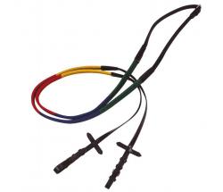 RUBBER COLOURED REINS - 2387