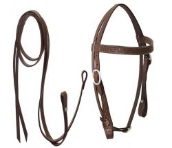 WESTERN LEATHER BRIDLE BASKET PATTERN - 4324