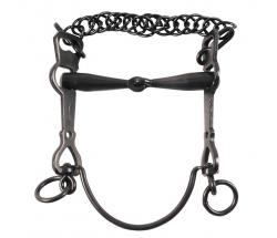 PORTUGUESE TRADITIONAL BIT IRON IRON WITH JOINTED AND CURB CHAIN - 4646