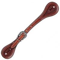 TATTINI WESTERN STRAPS FOR SPURS WITH BASKET DECORATION