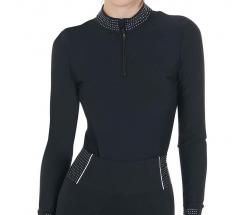 EQUESTRO TRAINING POLO WOMAN LONG SLEEVE WITH RHINESTONE - 9857